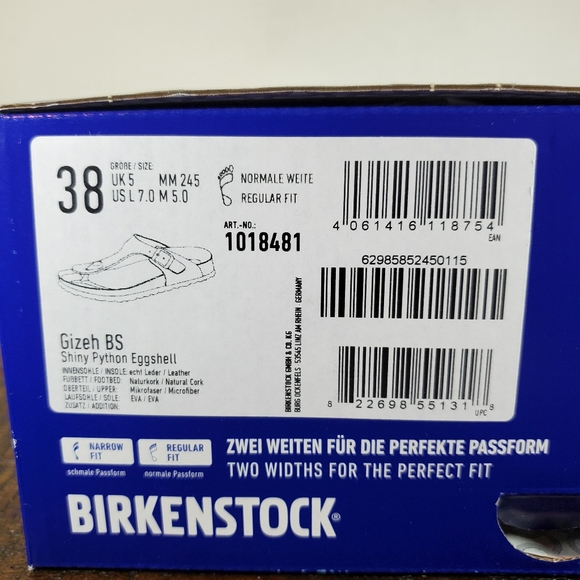 Birkenstock Gizeh Sandals Womens Mens Sizing Regular Shiny Python Eggshell - Picture 11 of 11